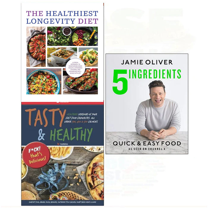 5 Ingredients quick & easy food[hardcover], The Healthiest Longevity Diet, Tasty & Healthy 3 Books Collection Set - The Book Bundle