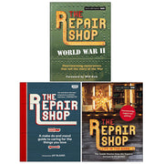 Collection of three books from The Repair Shop series by Jayne Dowle, featuring Make Do and Mend, World War II themes, published by BBC/Kyle Books.