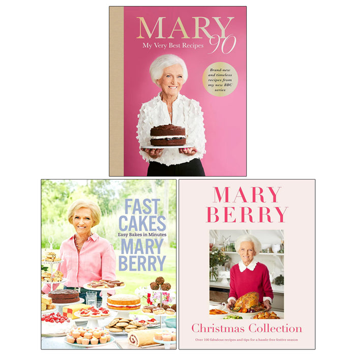 Mary Berry 3 Books Collection Set (Fast Cakes, Mary 90, Mary Berry's Christmas) - The Book Bundle