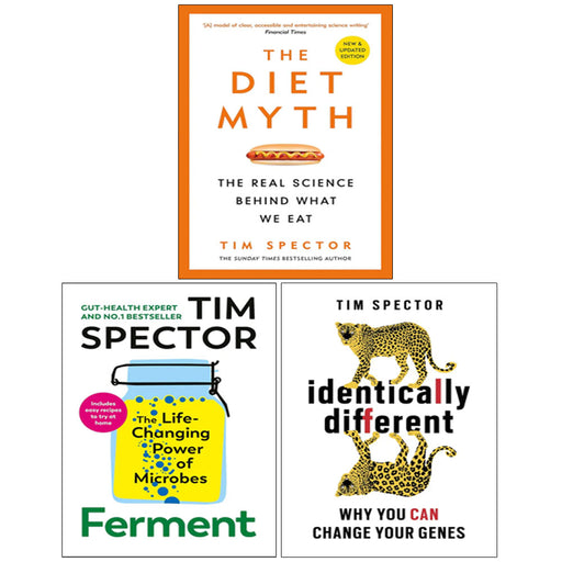 Tim Spector 3 Books Collection Set (Ferment(HB), Identically Different, The Diet Myth) - The Book Bundle