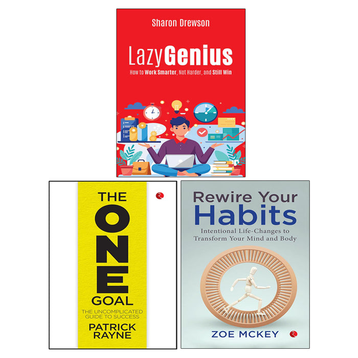 Lazy Genius, THE ONE GOAL, Rewire Your Habits 3 Books Collection Set