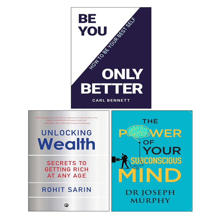 The Power of Your Subconscious Mind, BE YOU, ONLY BETTER, Unlocking Wealth 3 Books Collection Set