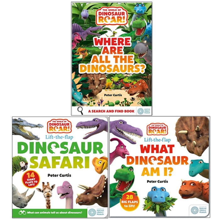 World of Dinosaur Roar Series 3 Books Collection Set by Peter Curtis Dinosaur Safari(Board book) - The Book Bundle