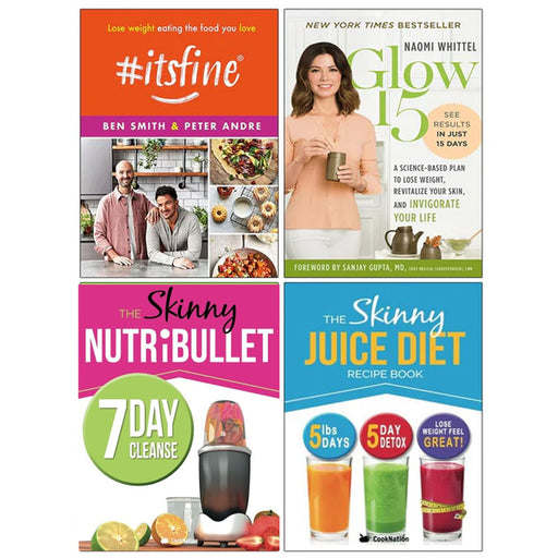 #Itsfine [Hardcover], Glow15, The Skinny Nutribullet Recipe Book, The Skinny Juice Diet Recipe Book 4 Books Collection Set - The Book Bundle