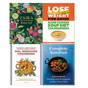 Collection of four nonfiction books on weight loss and keto dieting by Romy Gill, with colorful book covers and titles.