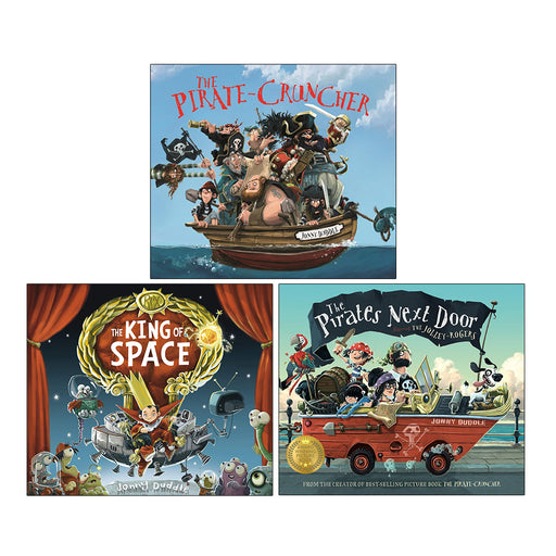 Jonny Duddle Pirate Series 3 Books Collection Set for ages 5-7, paperback by Templar Books, featuring colorful pirate illustrations.