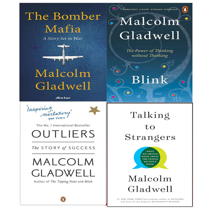 Malcolm Gladwell 4 Books Collection Set (Bomber Mafia, Outliers, Talking to Strangers (HB), Blink) - The Book Bundle