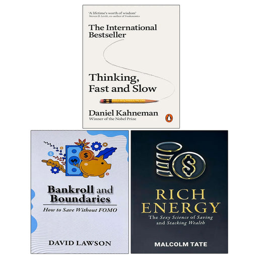 Bankroll and Boundaries, RICH ENERGY, Thinking Fast and Slow 3 Books Collection Set - The Book Bundle