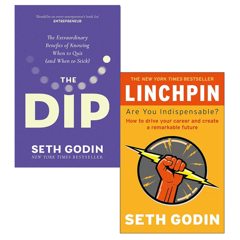 Seth Godin 2 Books Collection Set (The Dip & Linchpin Are You Indispensable?) - The Book Bundle