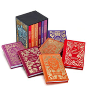 Sherlock Holmes collection of 6 hardback books by Sir Arthur Conan Doyle, featuring classic detective fiction in a box set.
