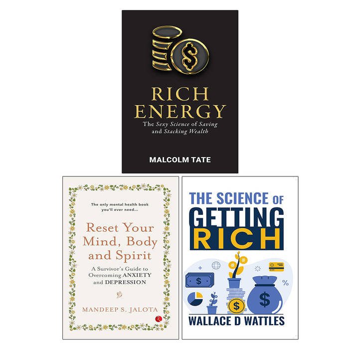 RICH ENERGY, The Science of Getting Rich, RESET YOUR MIND 3 Books Collection Set