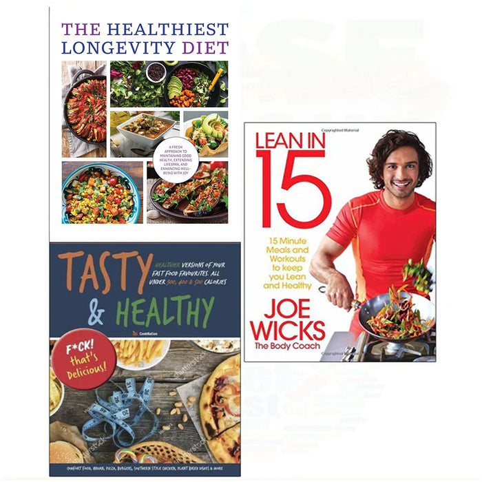 Tasty & Healthy, Lean in 15 - The Shift Plan, The Healthiest Longevity Diet 3 Books Colletion Set - The Book Bundle
