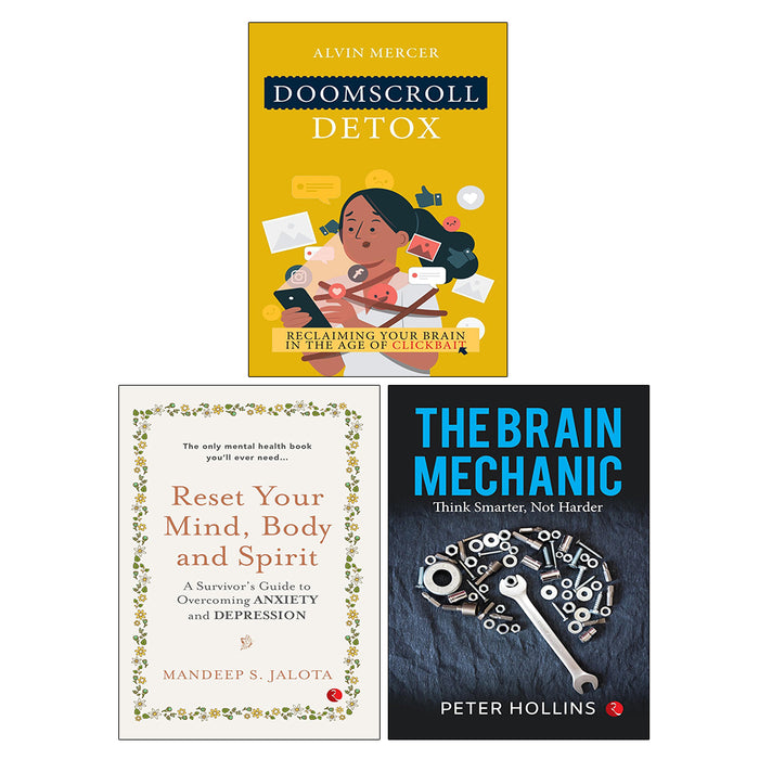 Doomscroll Detox, The Brain Mechanic, RESET YOUR MIND 3 Books Colection Set