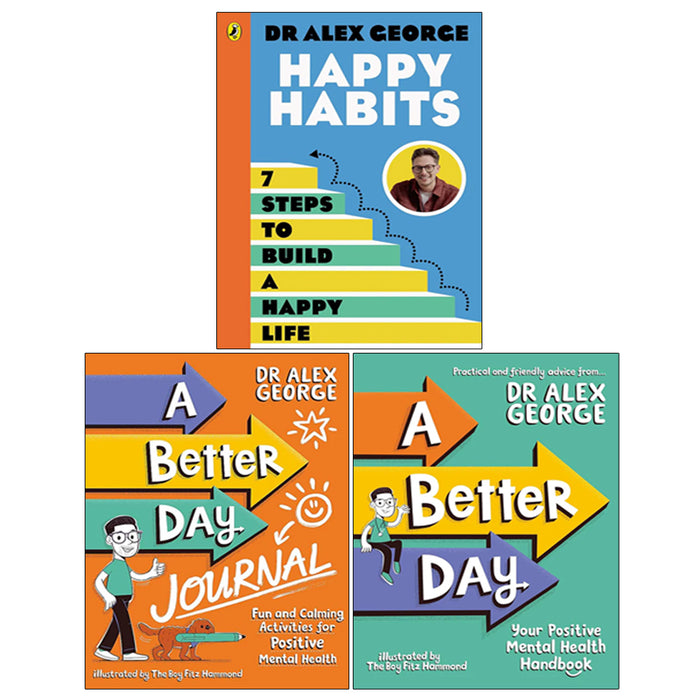 Dr. Alex George 3 Books Collection Set (A Better Day, Happy Habits, A Better Day Journal) - The Book Bundle