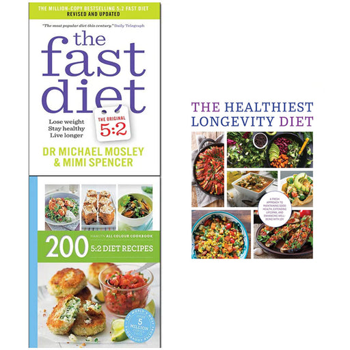 The Healthiest Longevity Diet, The Fast Diet, Hamlyn All Colour Cookery 3 Books Collection Set - The Book Bundle