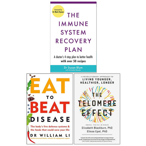 The Immune System Recovery Plan, Eat To Beat Disease, The Telomere Effect 3 Books Collection Set - The Book Bundle