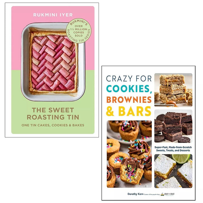 Crazy For Cookies Brownies Bars, Sweet Roasting Tin Rukmini Iyer HB 2 Books Set - The Book Bundle