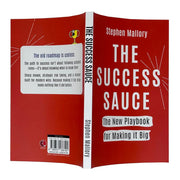 Book cover for "The Success Sauce" by Stephen Mallory, published by Rupa Publications, featuring bold typography and vibrant design.