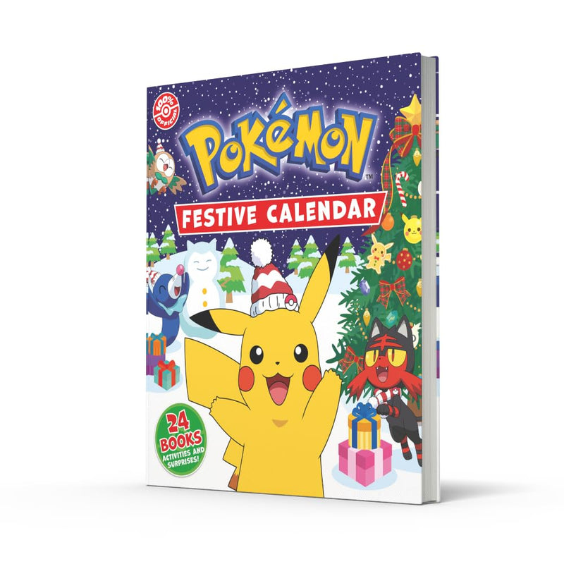 Pokémon Festive Calendar 24 Books Collection Set by Pokémon, hardcover fiction set with colorful book covers and festive illustrations.