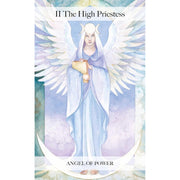 Image of The Angel Tarot deck by Jayne Wallace featuring 78 tarot cards spread out, detailed angel-themed illustrations visible.