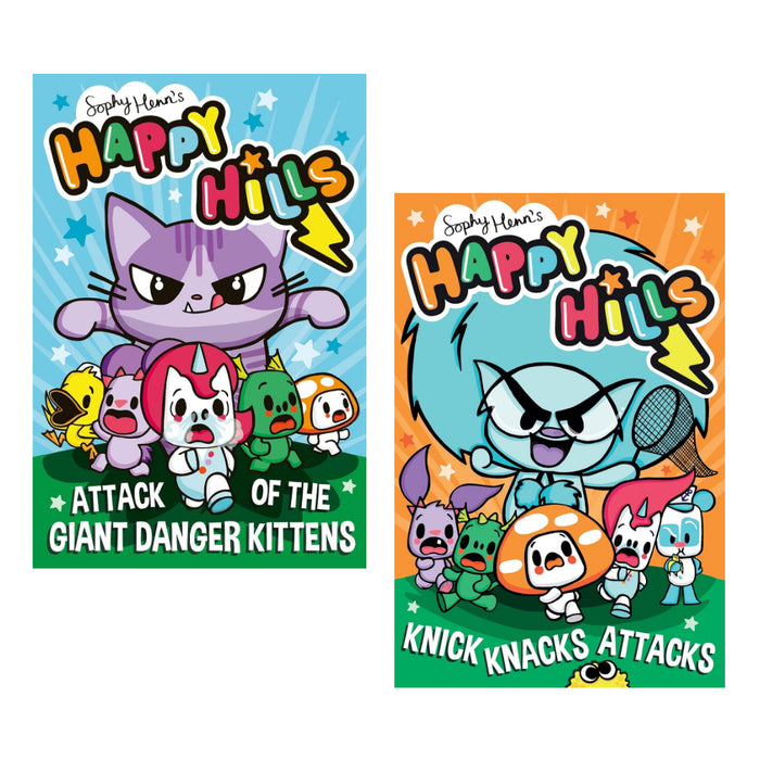 Happy Hills By Sophy Henn  Volumes 1 & 2 (Attack of the Giant Danger Kittens, Attack of the Giant Danger Kittens) - The Book Bundle