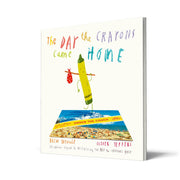 Front cover of "The Day The Crayons Came Home" paperback book by Drew Daywalt, featuring colorful crayon illustrations.