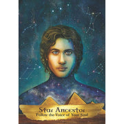 Angel and ancestor oracle cards deck by Kyle Gray and Lily Moses, showing colorful cards with angel and spiritual imagery.