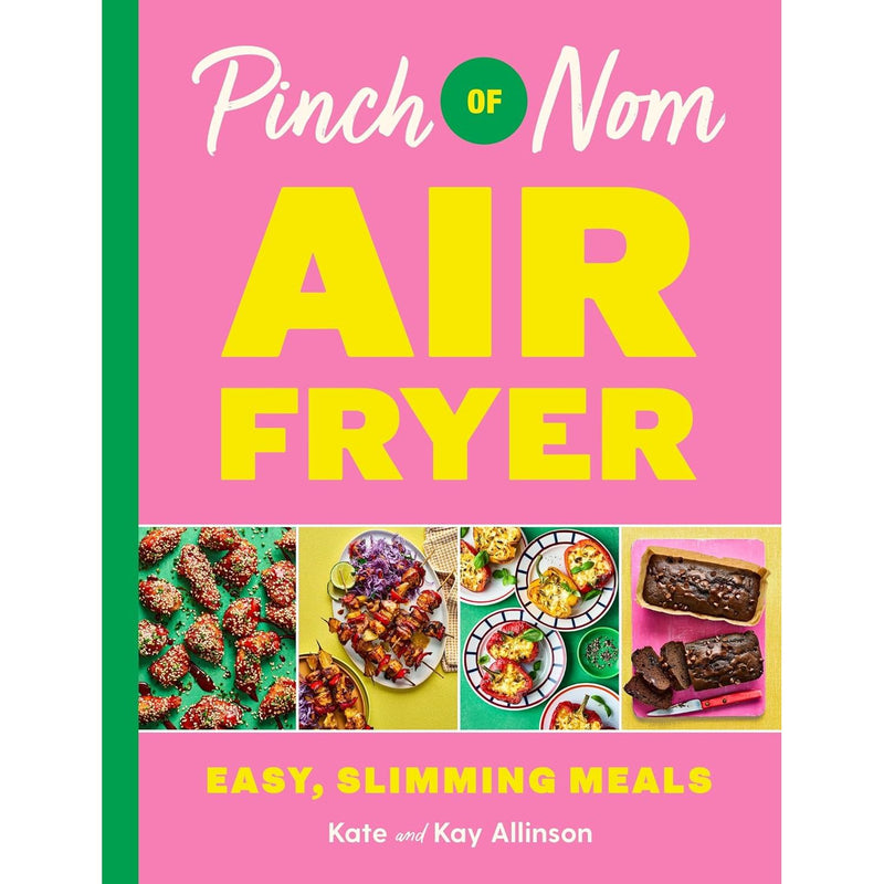 Bluebird hardcover book "Pinch of Nom Air Fryer" by Kay Allinson featuring easy, slimming air fryer meal recipes.