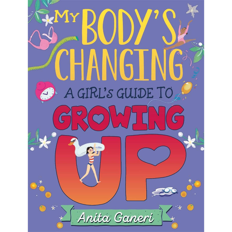 Paperback book titled "A Girl's Guide to Growing Up" by Anita Ganeri, featuring colorful illustrations on the cover.