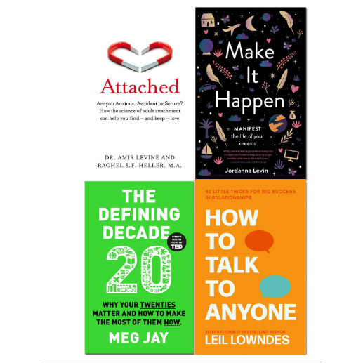 Attached, Make It Happen , The Defining Decade, How to Talk to Anyone 4 Books Set - The Book Bundle