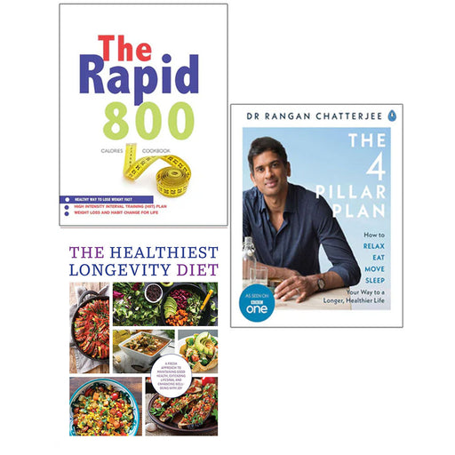 The 4 Pillar Plan, The Healthiest Longevity Diet, The Rapid 800 Cookbook 3 Books Set - The Book Bundle
