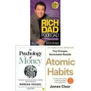 Rich Dad Poor Dad, The Psychology of Money, Atomic Habits 3 Books Collection Set - The Book Bundle