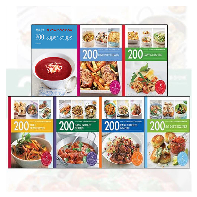 Hamlyn all colour cookery collection 7 Books Set (Hamlyn All Colour Cookery, 200 one pot meals, 200 pasta dishes, 200 thai favourites & More) - The Book Bundle