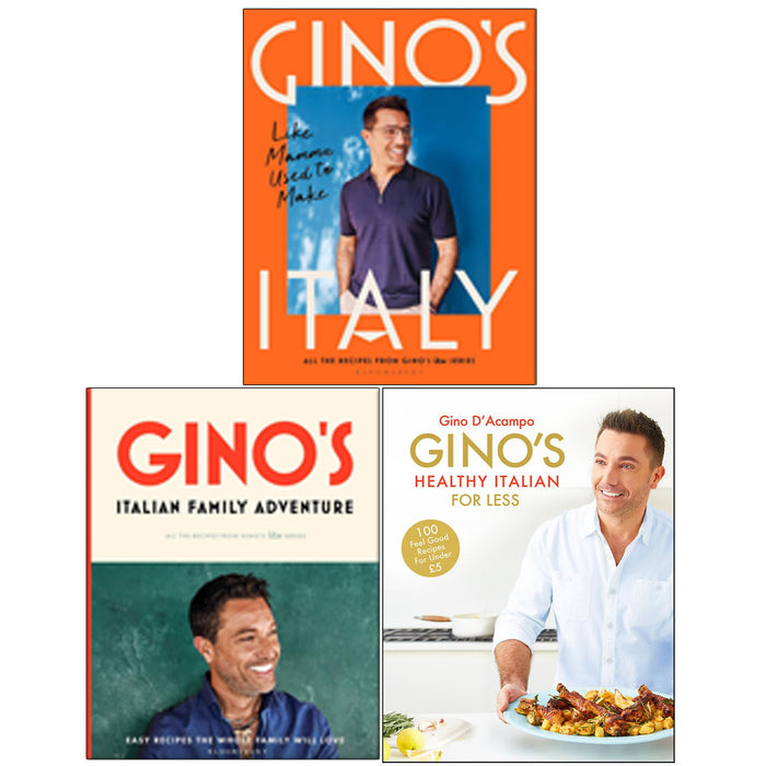 Gino D'Acampo 3 Books Collection Set Gino's Italy, Italian Family Adventure, Healthy Italian for Less - The Book Bundle