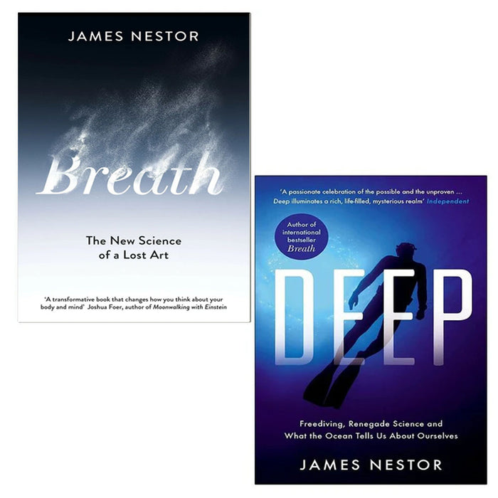James Nestor Collection 2 Books Set Deep Freediving Renegade Science, Breath - The Book Bundle