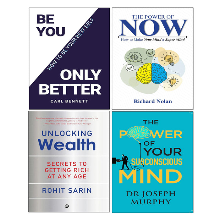 The Power of Your Subconscious Mind, BE YOU, ONLY BETTER, Unlocking Wealth, The Power of Now 4 Books Collection Set
