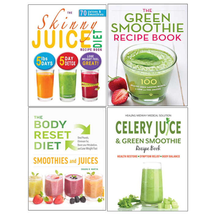 The Green Smoothie Recipe, The Skinny Juice Diet Recipe, The Body Reset Diet Smoothies and Juices, Celery Juice & Green Smoothie Recipe 4 Books Collection Set - The Book Bundle
