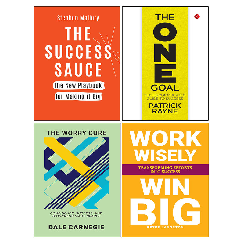 THE ONE GOAL, WORK WISELY WIN BIG, The Worry Cure, THE SUCCESS SAUCE 4 Books Collection Set - The Book Bundle