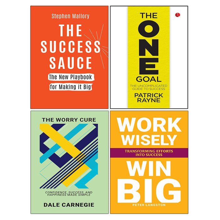 THE ONE GOAL, WORK WISELY WIN BIG, The Worry Cure, THE SUCCESS SAUCE 4 Books Collection Set
