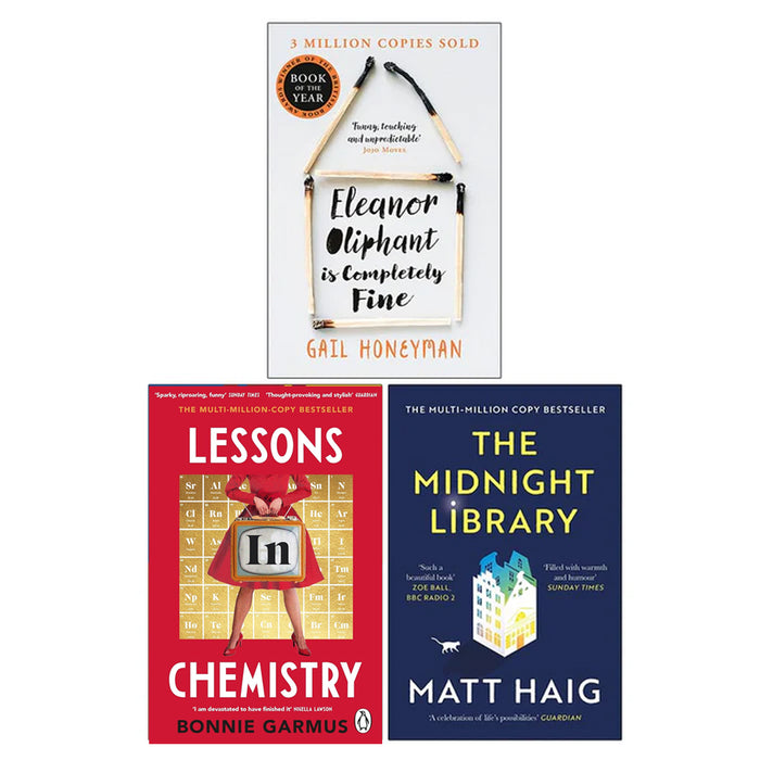 Eleanor Oliphant is Completely Fine, Lessons in Chemistry, The Midnight Library 3 Books Collection Set