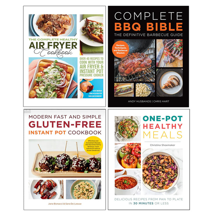 Complete BBQ BIBLE, The Complete Healthy Air Fryer Cookbook, One Pot Healthy Meals, Modern Fast and Simple Gluten-Free 4 Books Collection Set