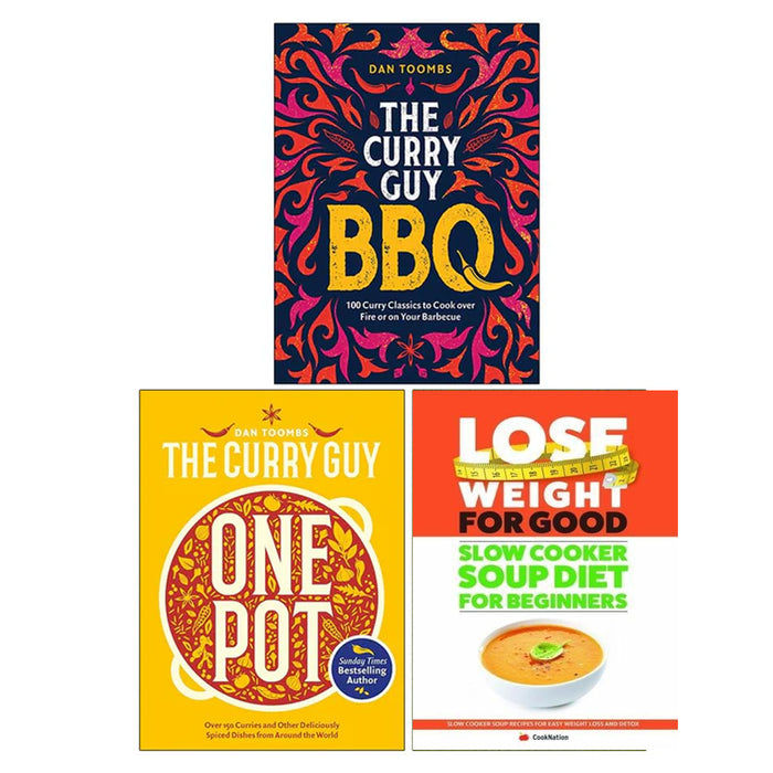 Curry Guy BBQ (HB), Curry Guy One Pot(HB) & Slow Cooker Soup Diet For Beginners 3 Books Collection Set