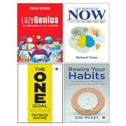The Power of Now, Lazy Genius, THE ONE GOAL, Rewire Your Habits 4 Books Collection Set - The Book Bundle