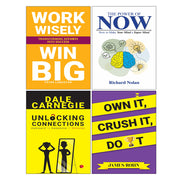 The Power of Now, WORK WISELY WIN BIG, OWN IT CRUSH IT DO IT, Unlocking Connections Awkward 4 Books Collection Set - The Book Bundle