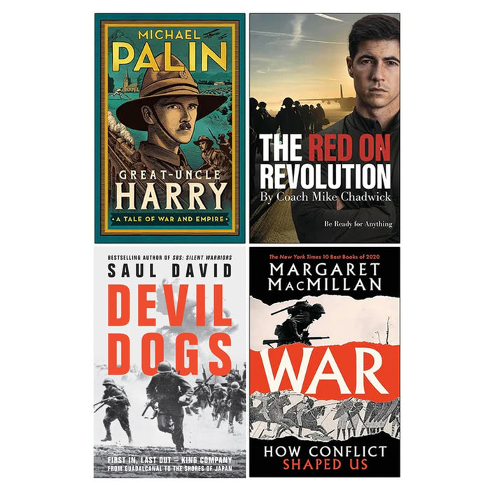 Great Uncle Harry [Hardcover], The Red On Revolution, Devil Dogs & [Hardcover] War How Conflict Shaped Us 4 Books Collection Set