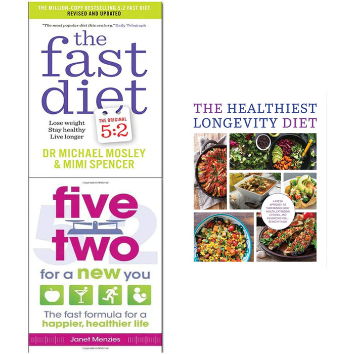 Five Two for a New You, The Fast Diet, The Healthiest Longevity Diet 3 Books Collection Set - The Book Bundle