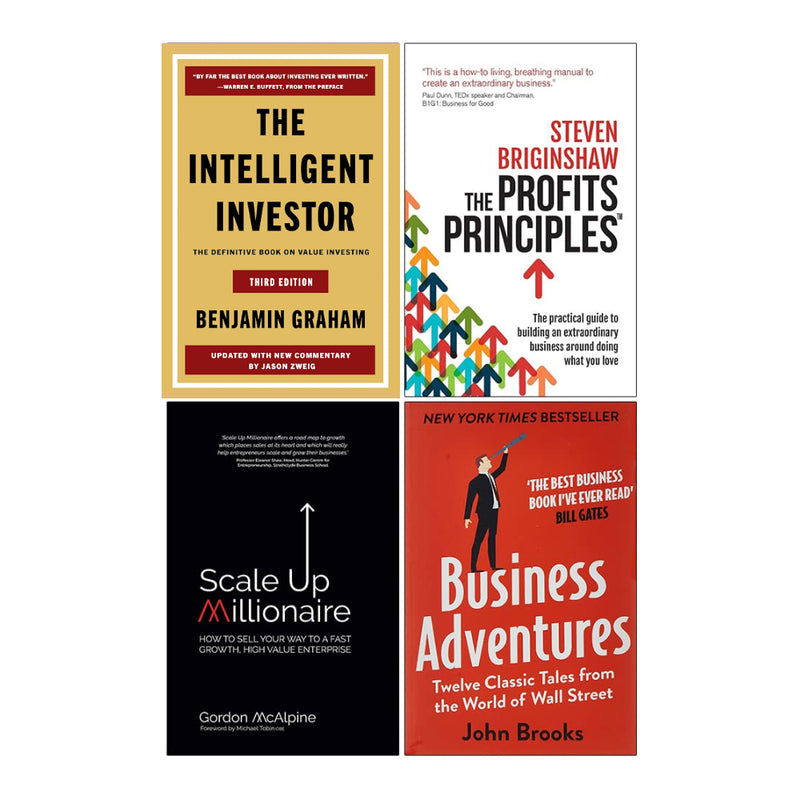 Intelligent Investor, The Profits Principles, Scale Up Millionaire, Business Adventures 4 Books Collection Set - The Book Bundle