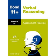 Bond 11+ Maths, English, Verbal, Non-Verbal Reasoning assessment practice books for ages 5-6 by Oxford University Press.
