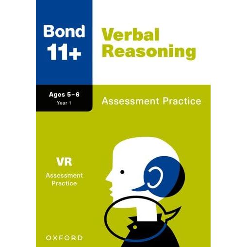 Bond 11+ Maths, English, Verbal, Non-Verbal Reasoning assessment practice books for ages 5-6 by Oxford University Press.
