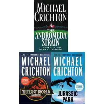 Michael Crichton 3 Books Collection Set (Lost World, Jurassic Park, The Andromeda Strain) - The Book Bundle
